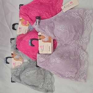 Secret Treasures Women's Plus Full Figure Bralette- Set of 3